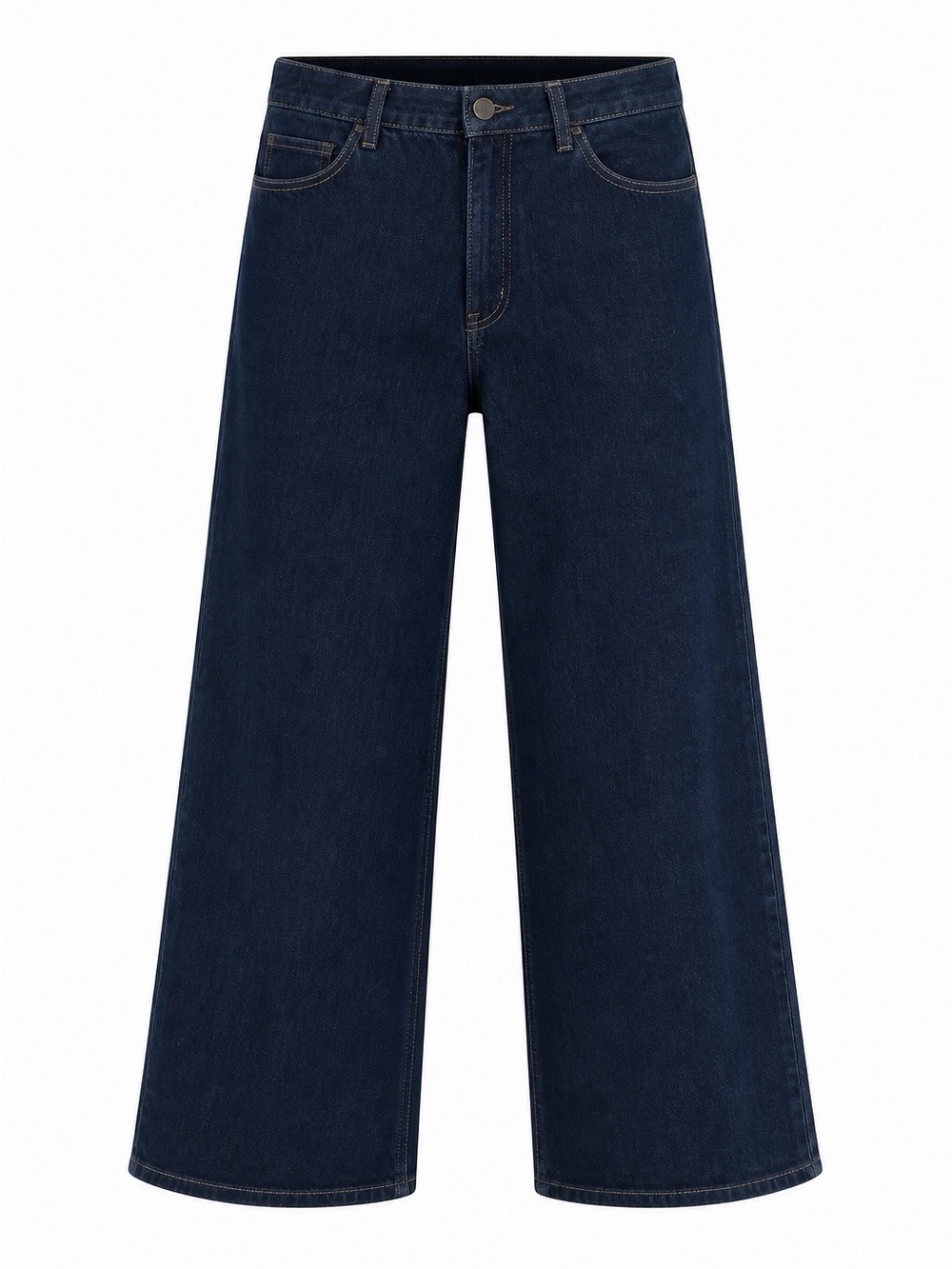 R Jeans Wide-Leg High-Rise Dark Blue Women's Jeans - 38